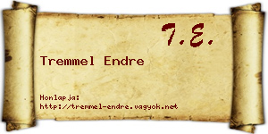 Tremmel Endre névjegykártya